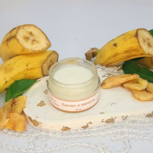 Ароматическая свеча 1+1 с запахом Банан и ваниль, 50 мл в банке