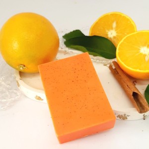 Мыло ручной работы с ароматом Апельсин и корица 1+1, твердое ароматическое мыло, 110 гр.