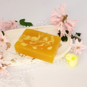 Мыло ручной работы с ароматом Иланг-Иланг 1+1, твердое ароматическое мыло прозрачное 110 гр.